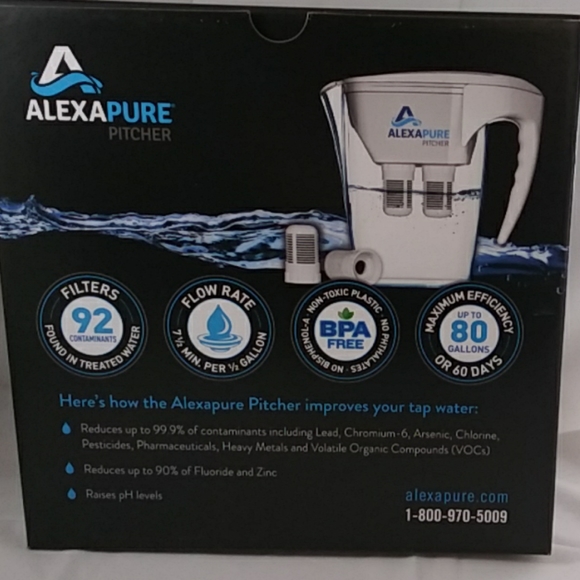 Alexapure Kitchen Alexapure Water Filtration Pitcher New In Box